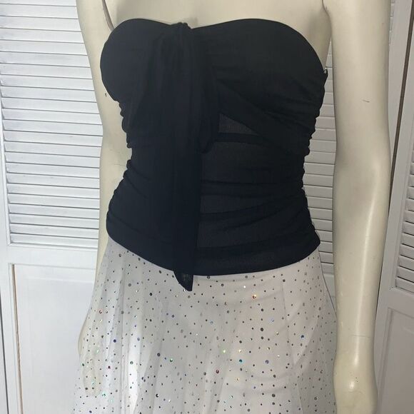 Vintage 90’s Sheer Double Layered Asymmetrical Fairycore Party Dress Size Small - Picture 7 of 13